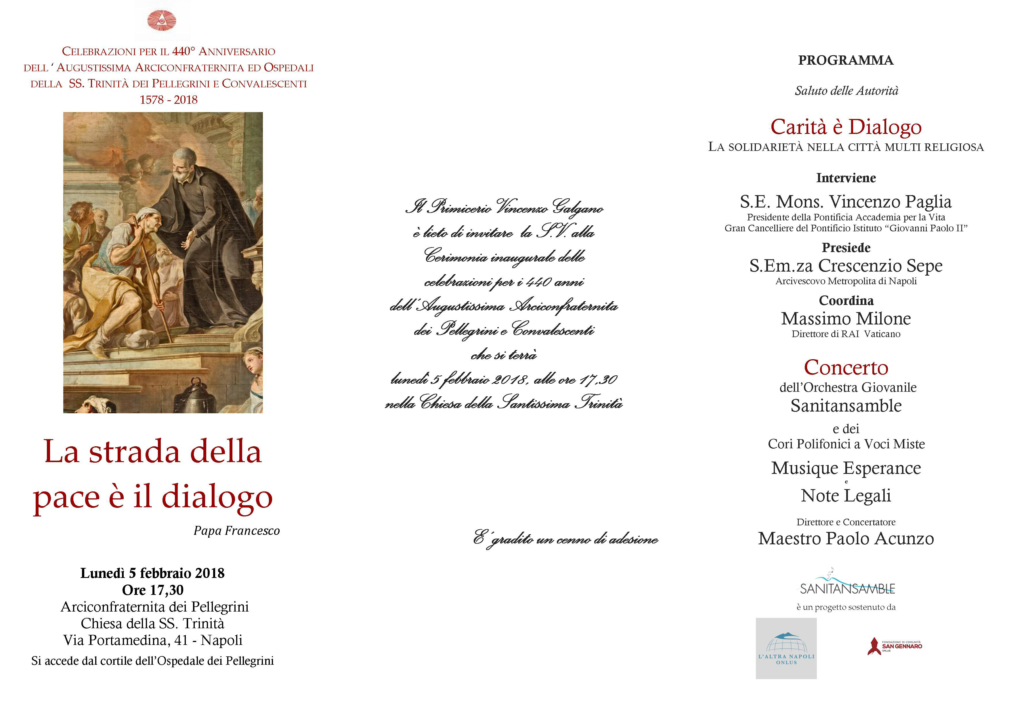 I 440 anni dell’Arciconfraternita del Pellegrini. Napoli, 5 febbraio 2018
