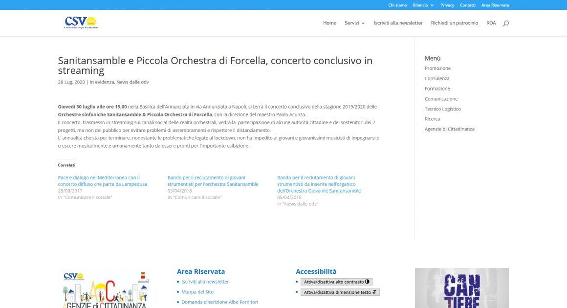 Csvnapoli.it: Sanitansamble e Piccola Orchestra di Forcella, concerto conclusivo in streaming